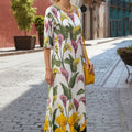Ankle Length Dress with Sleeves - Let Love Clothing