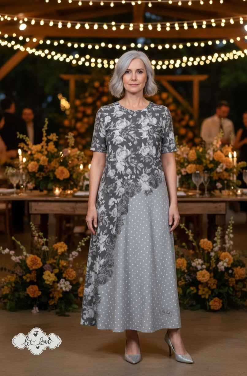 Ankle Length Dress with Sleeves - Let Love Clothing