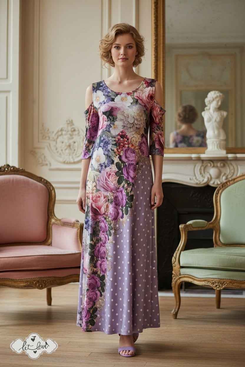 Ankle Length Dress with Sleeves - Let Love Clothing