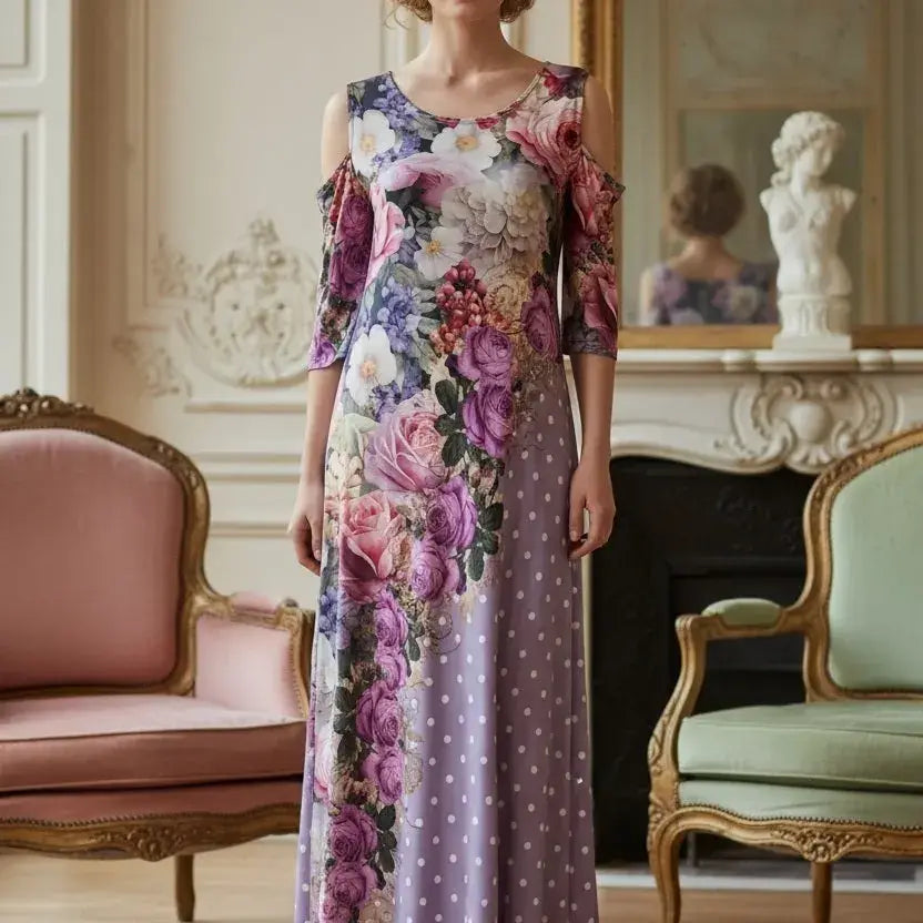 Ankle Length Dress with Sleeves - Let Love Clothing