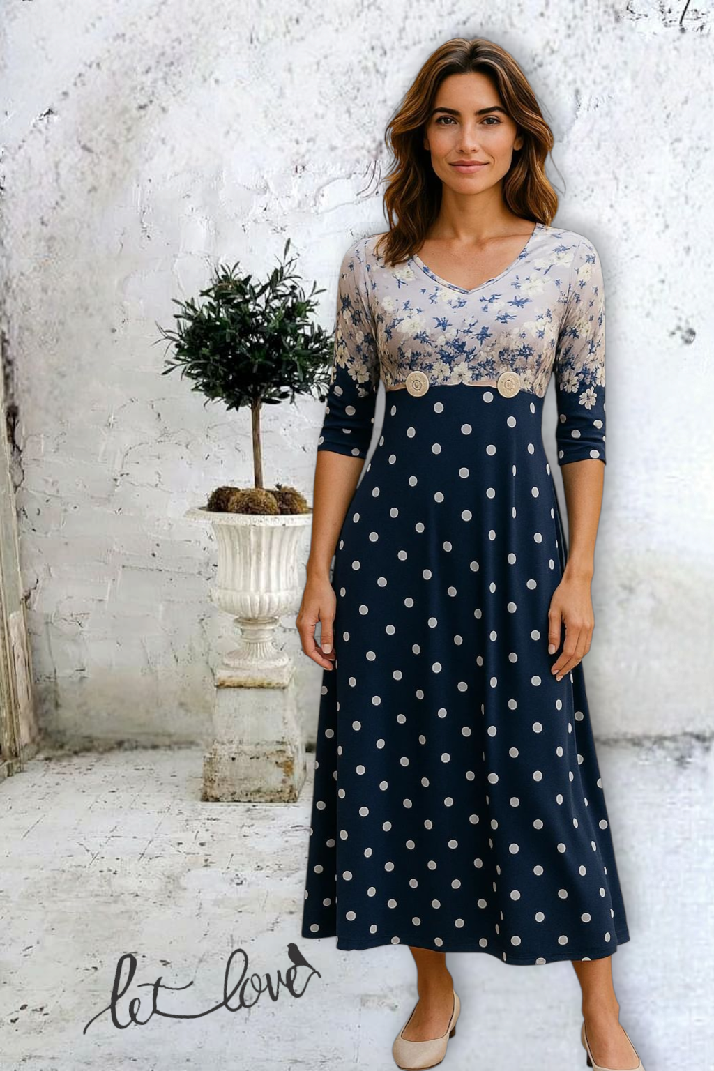Ankle Length Dress with Sleeves