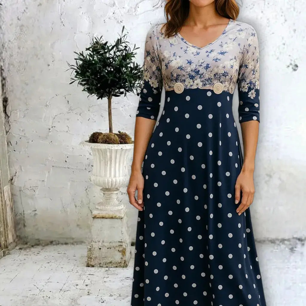 Ankle Length Dress with Sleeves - Let Love Clothing
