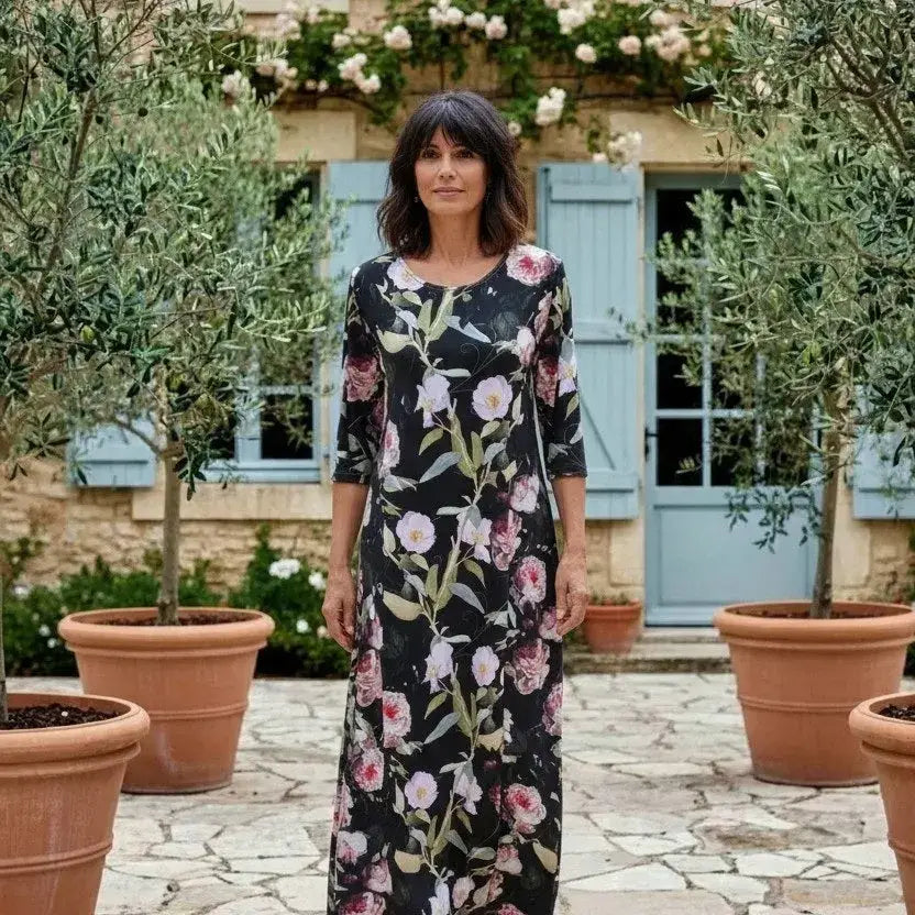 Ankle Length Dress with Sleeves - Let Love Clothing