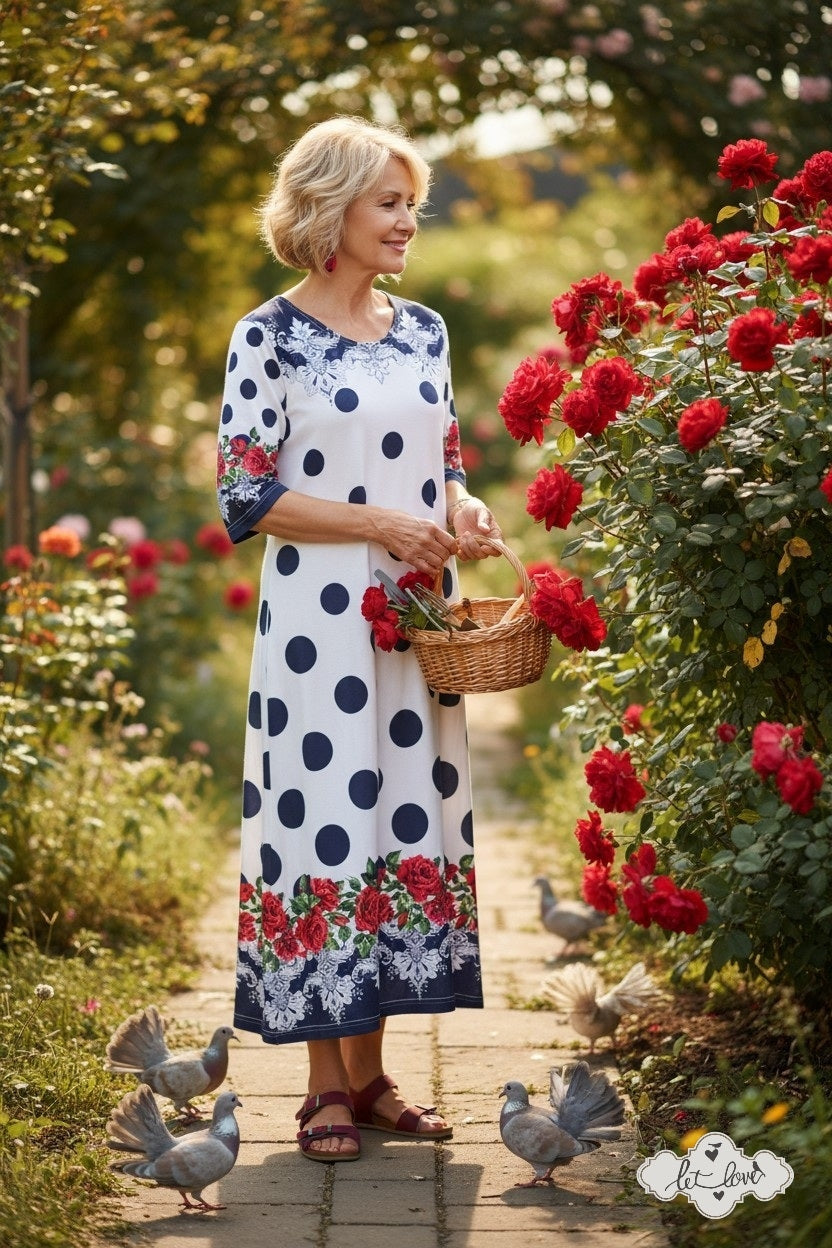 Ankle Length Dress with Sleeves - Let Love Clothing