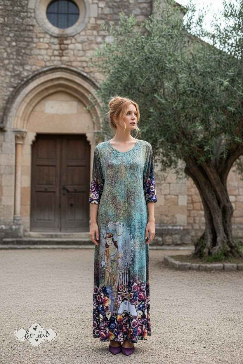 Ankle Length Dress with Sleeves - Let Love Clothing