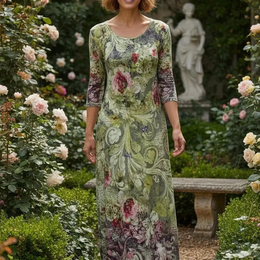Ankle Length Dress with Sleeves - Let Love Clothing