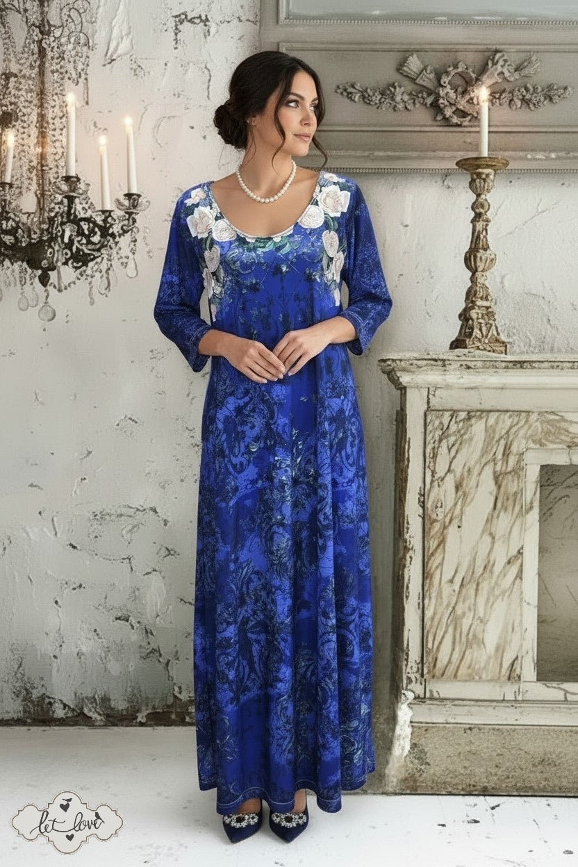 Ankle Length Dress with Sleeves - Let Love Clothing