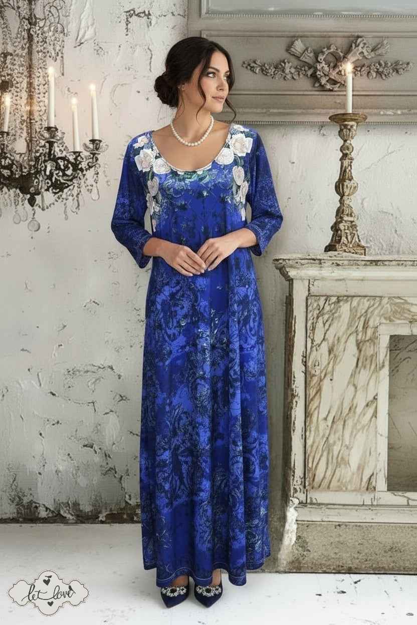 Ankle Length Dress with Sleeves - Let Love Clothing