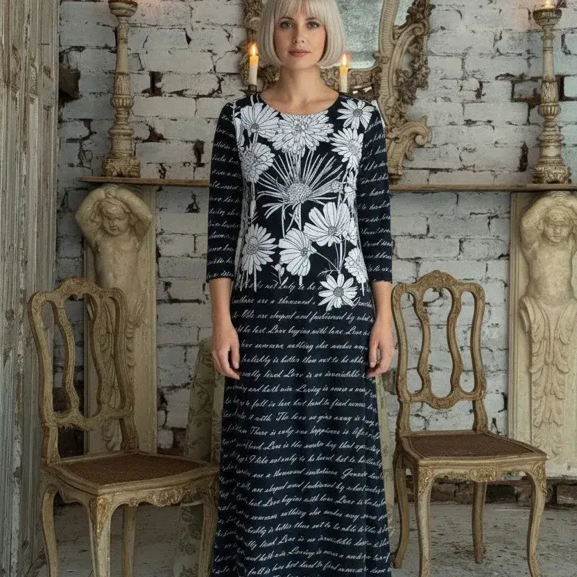 Ankle Length Dress with Sleeves - Let Love Clothing