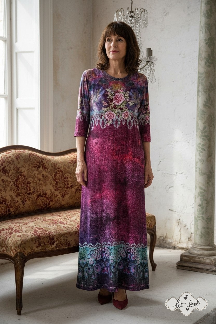 Ankle Length Dress with Sleeves - Let Love Clothing