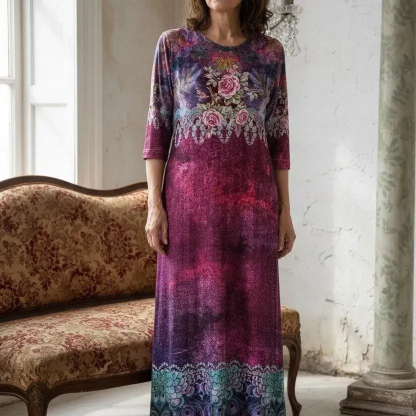 Ankle Length Dress with Sleeves - Let Love Clothing