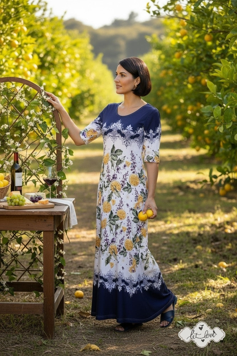 Ankle Length Dress with Sleeves - Let Love Clothing