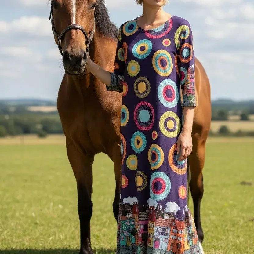 Ankle Length Dress with Sleeves - Let Love Clothing