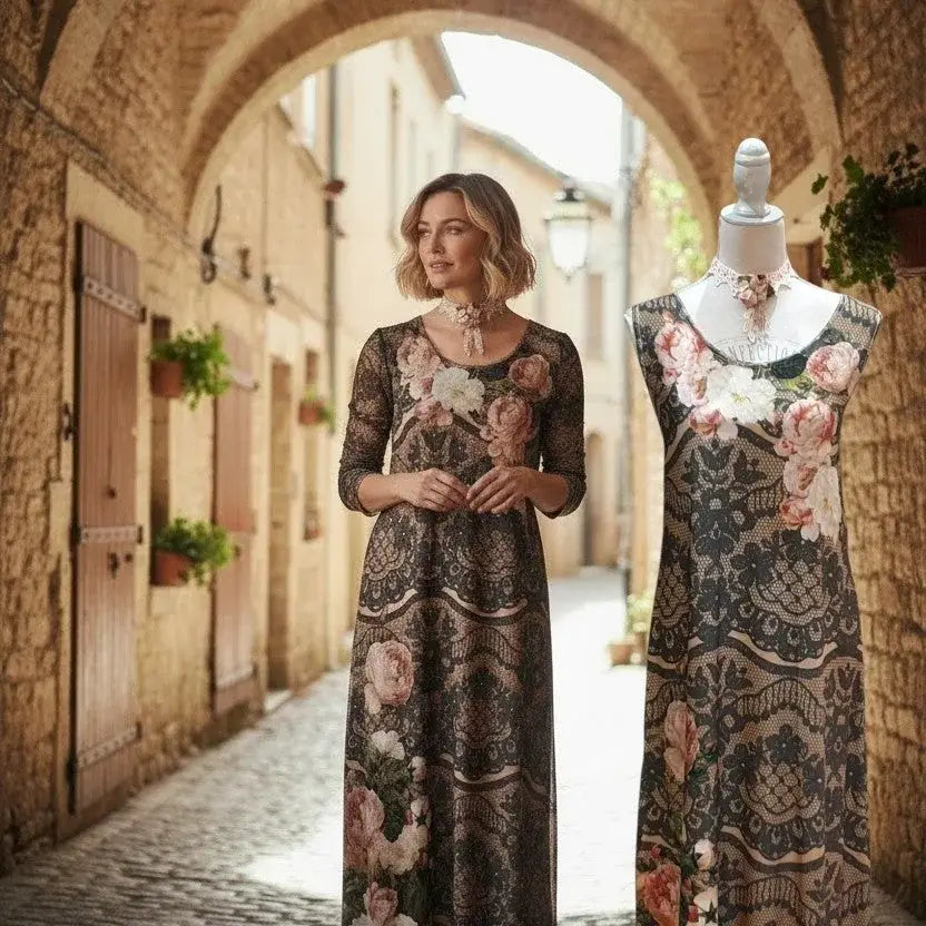 Ankle Length Dress with Sleeves - Let Love Clothing