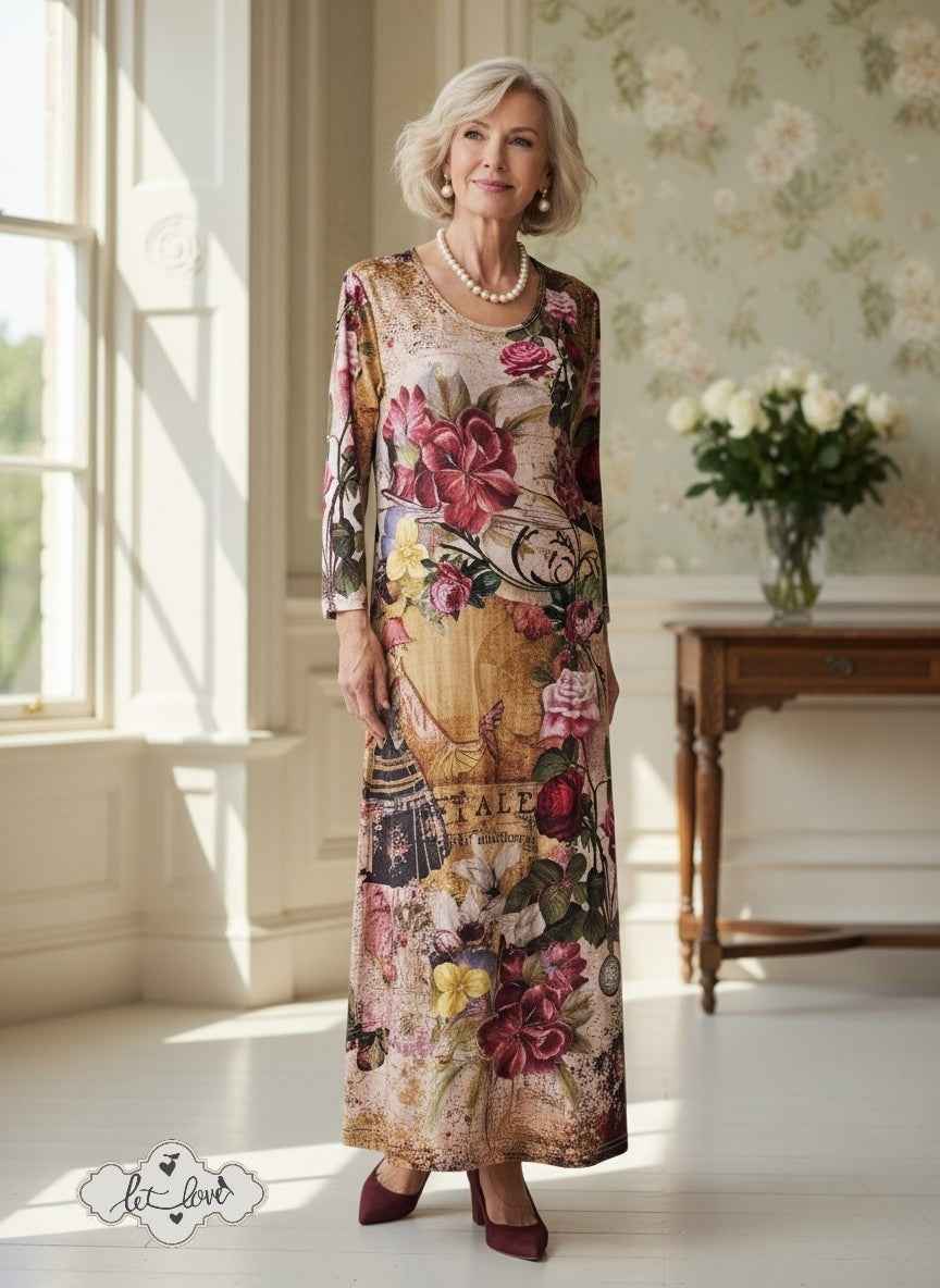 Ankle Length Dress with Sleeves - Let Love Clothing