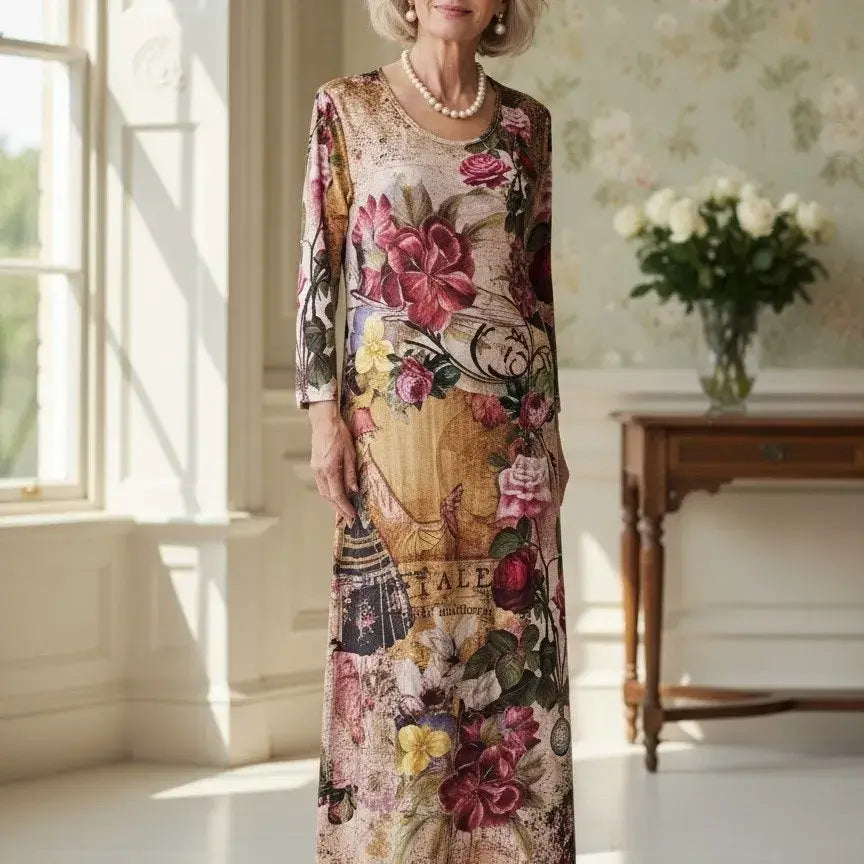 Ankle Length Dress with Sleeves - Let Love Clothing